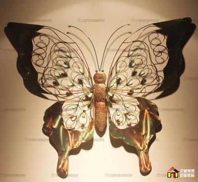 Big butterfly Wall decoration Wrought iron wall hangings Entrance Corridor three-dimensional Wall hanging Retro a living room Background wall ornament