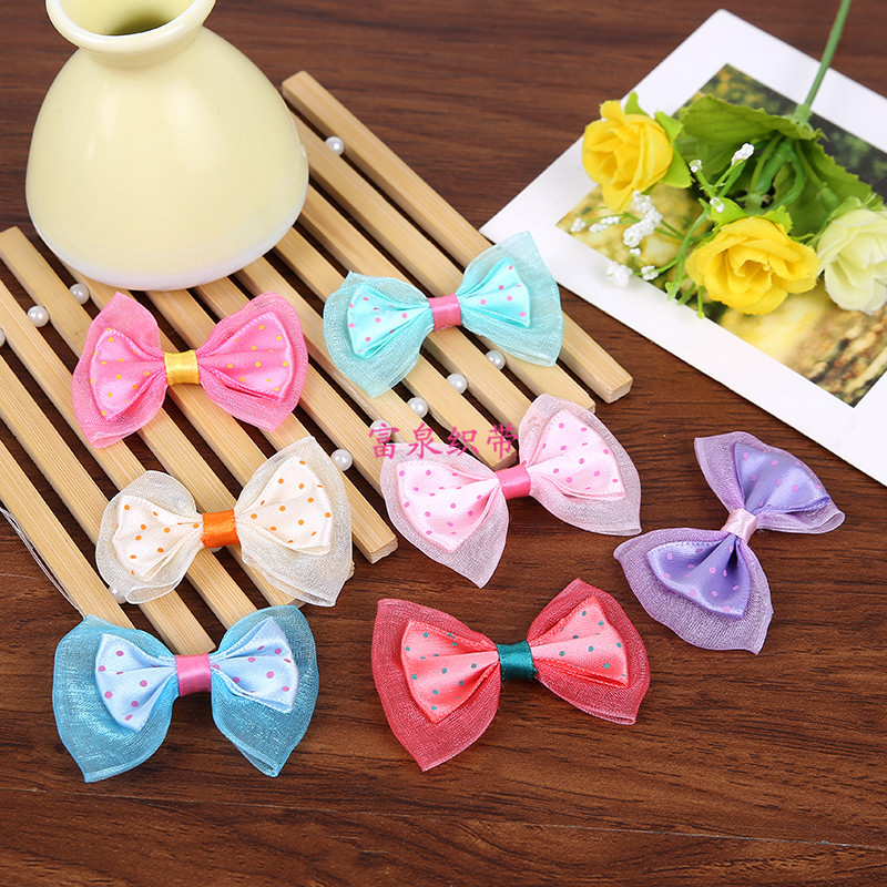 Shiffon hair accessory with bow handmade