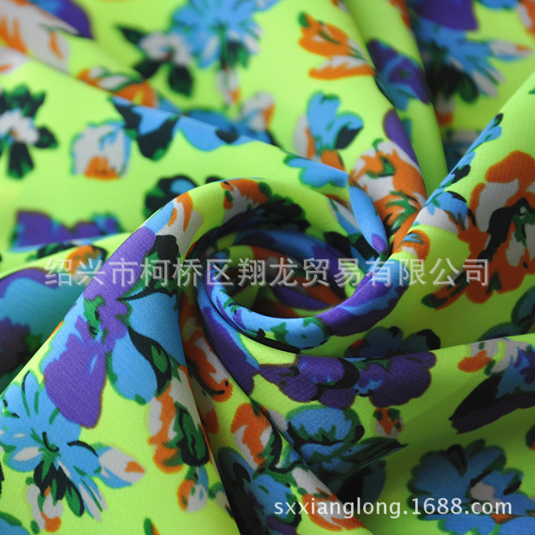 【翔龙印花 XL2926】 时尚日韩小碎花水洗绒面料