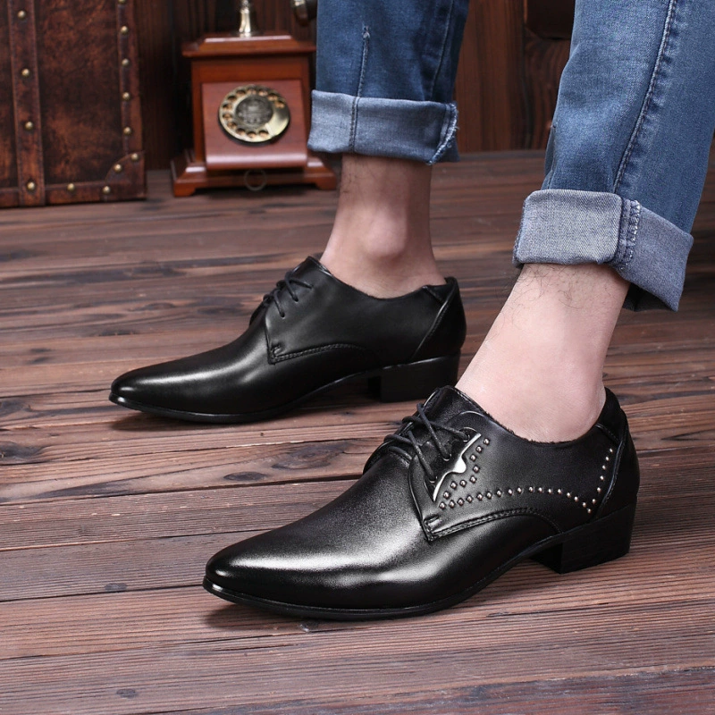 2022 Новая мужская деловая повседневная кожаная обувь на шнуровке, мужская обувь с круглым носком, весенне-летняя маленькая кожаная обувь в стиле ретро для мужчин