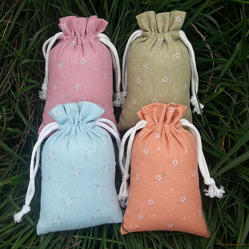 厂家定制双抽绳束口收纳整理袋 礼品茶叶手串古玩袋 小麻布袋包装