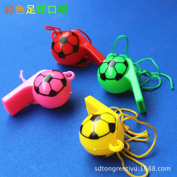 Colorful plastic whistle football whistle children's toy fans game supplies cheer up