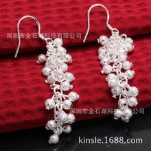 外贸欧美热销精品首饰现货批发  银饰潮流复古磨沙葡萄珠耳环