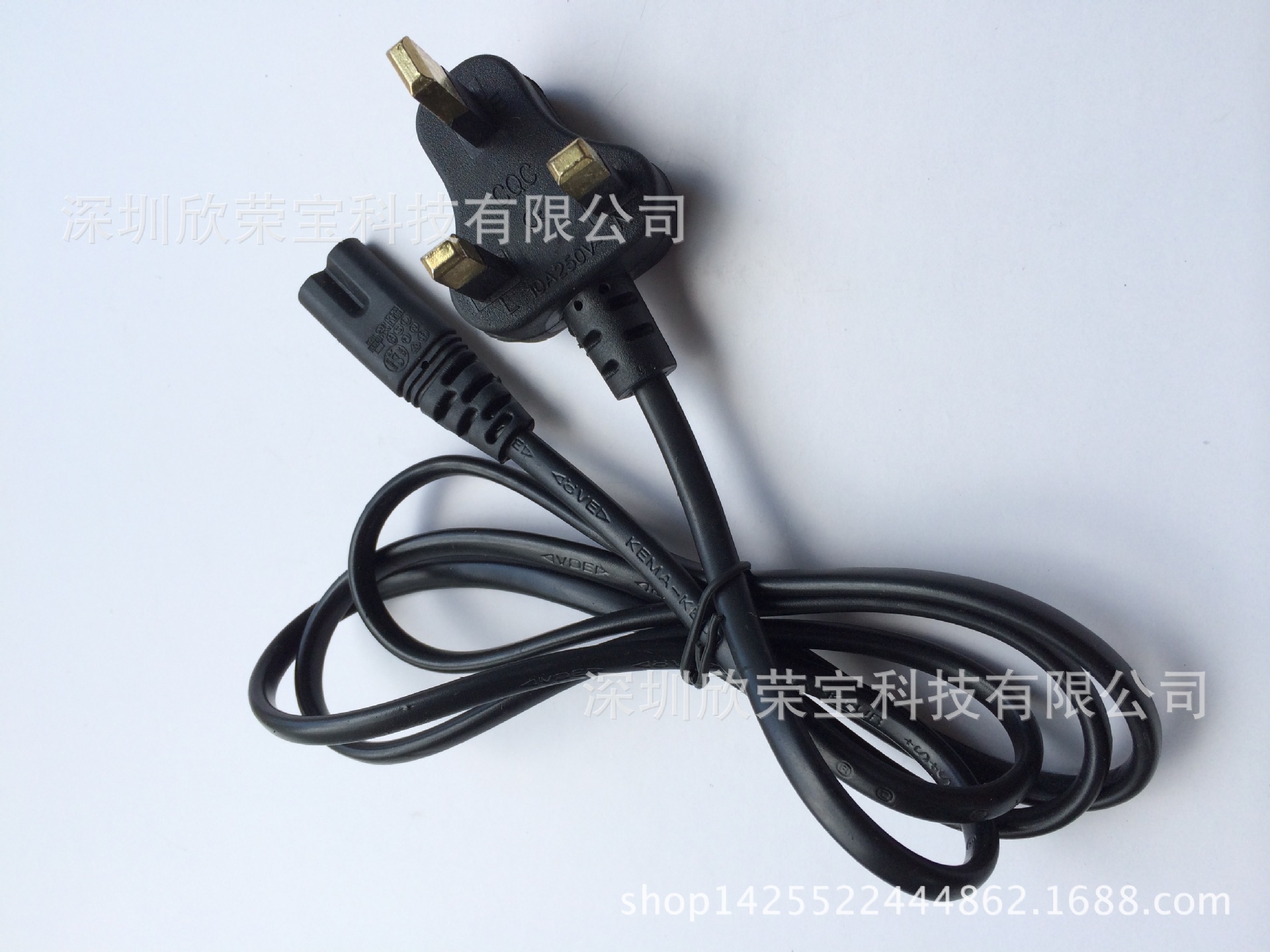 电源线电源插头线材28*0.15铜包铝小英规八字1.2M外径5.6电脑家电