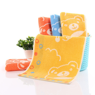 竹之藍純棉兒童毛巾 寶寶全棉童巾 32股提花卡通兒童毛巾