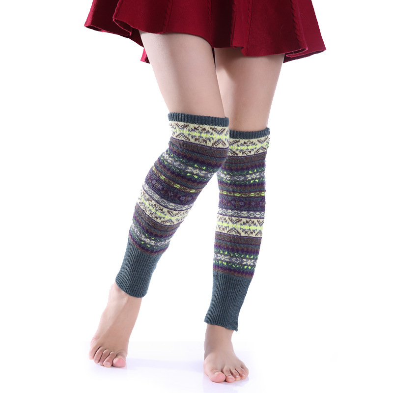 Women's Vintage Style Bohemian Geometric Wool Polyacrylonitrile Fiber Jacquard Over The Knee Socks A Pair display picture 2