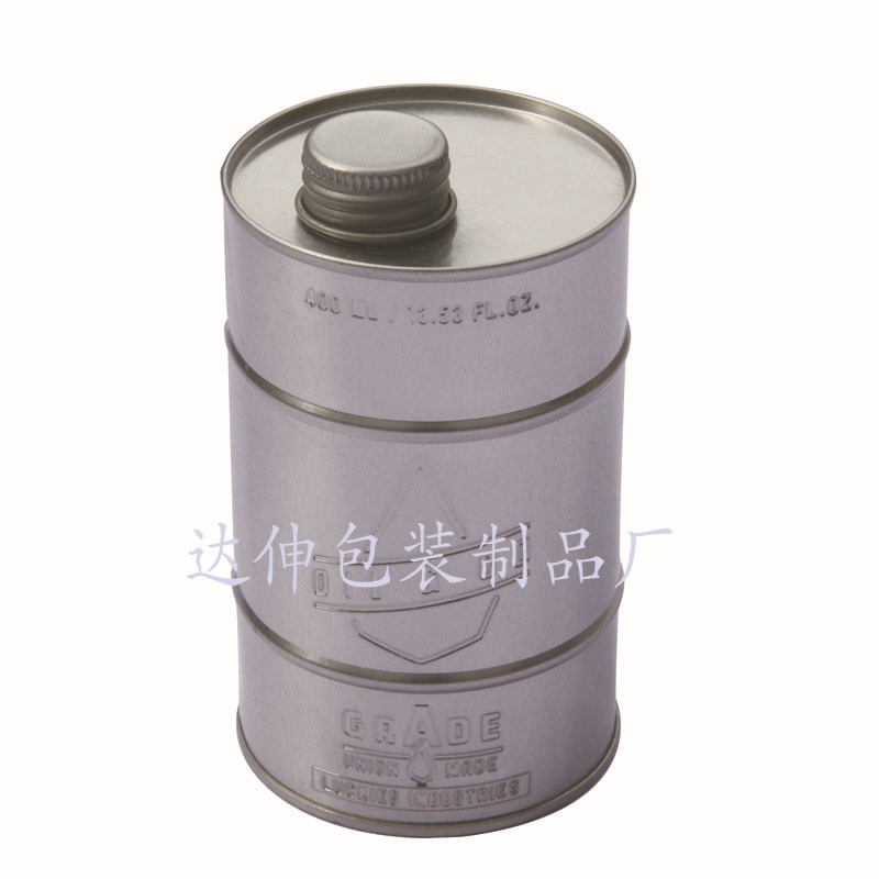 厂家直销 450ML圆马口铁化工液体罐 铁螺口盖 高身圆形密封铁罐