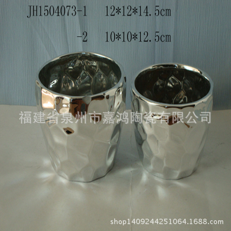 Direct European-style household ceramic electroplating flowerpot ornaments pure manual electroplating ceramic products flower pot wholesale