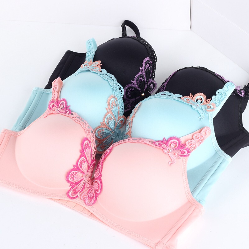 Factory Direct Sales Wholesale New Style Push-Up Seamless Wire-Free Bra Medium-Thick Underwear Nylon Lightweight with Chest Pads
