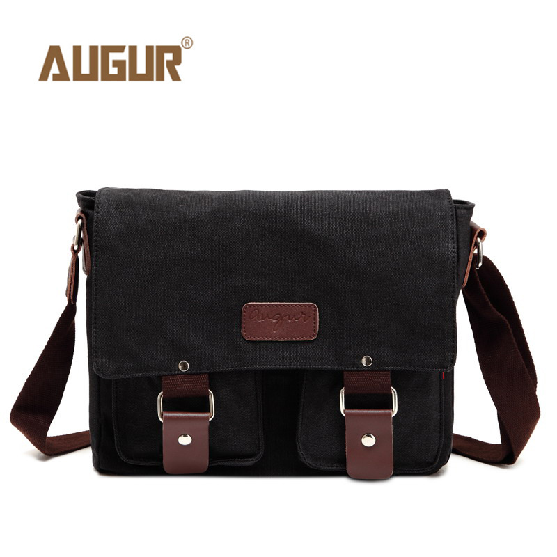 AUGUR bolsa de lona casual bolso vintage bolso de hombro de los hombres bolsa de mensajero horizontal de los hombres y las mujeres de una sola pieza de entrega