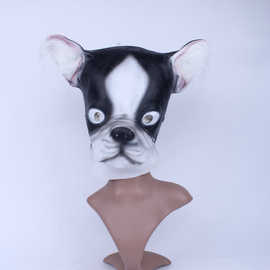 万圣节舞会表演面具猫头面具黑白猫面具乳胶动物面具头套道具