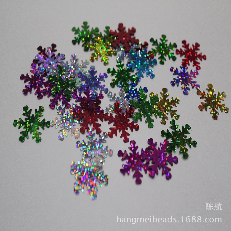 乳色镭色雪花亮片珠片色卡 环保亮片PET PVC服装辅料DIY工艺品