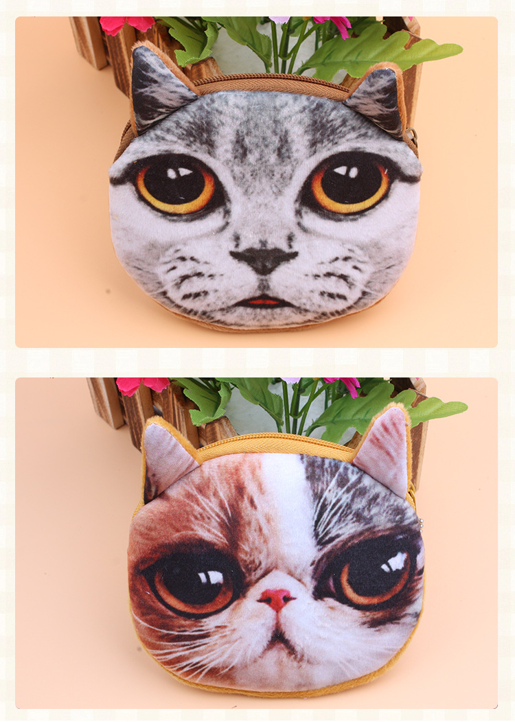 Coin Purse Bags Type Daily Occasion Canvas Material Animal Pattern Spring Season Women's Animal Canvas Zipper Coin Purses