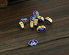 Gold -plated jewelry wholesale gilt gold and gold roasted blue DIY accessories Jingtai Blue silk 10mm small flat beads back cloud