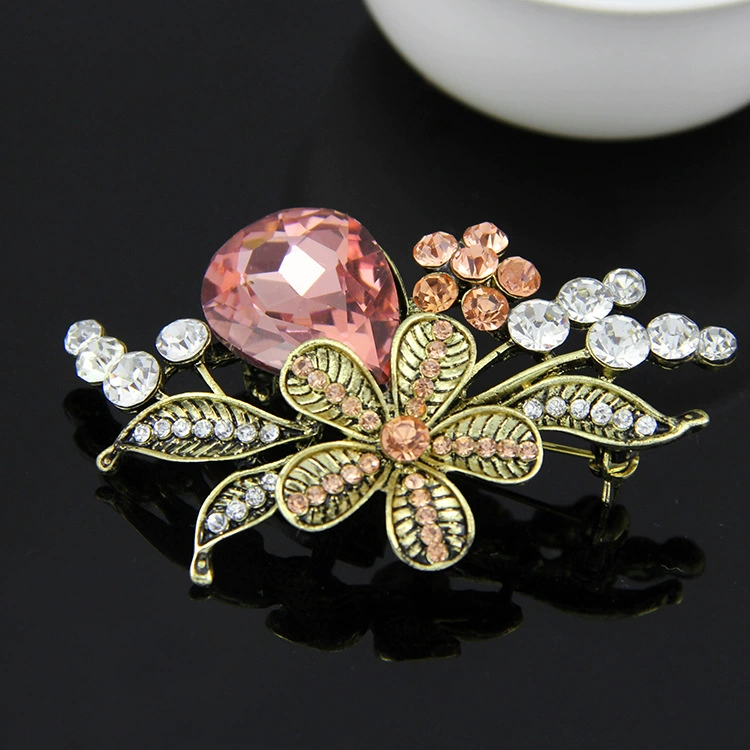 Fashionable retro brooch lapel pin, accessory handmade, wholesale, flowered