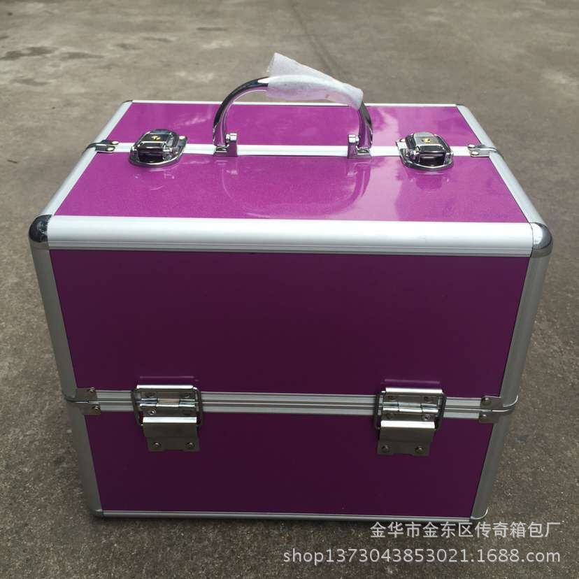 专业化妆师跟妆专用大号便携手提家用铝合金化妆箱多层美甲箱