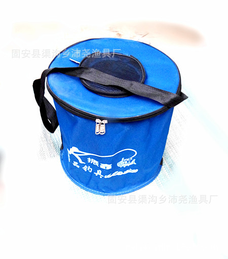 批发渔具 钓鱼帆布支架水桶 折叠打水桶 户外休闲垂钓用品