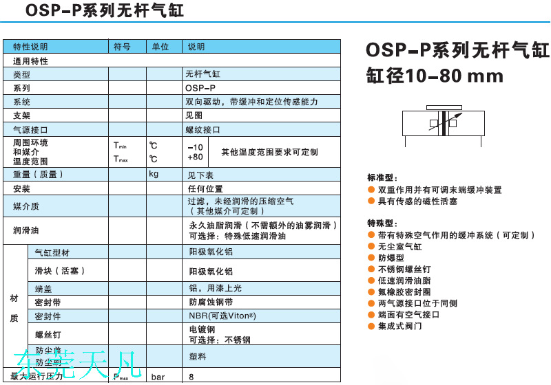 OSP-P系列无杆气缸1