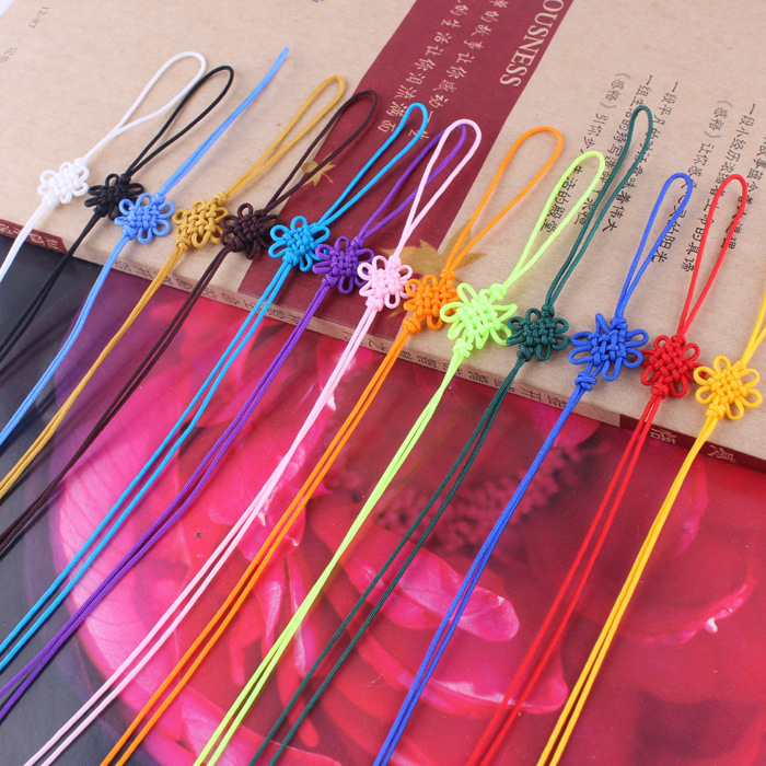 彩色小玉线编织小方结 迷你小中国结挂饰锦纶线绳书签十字绣配件