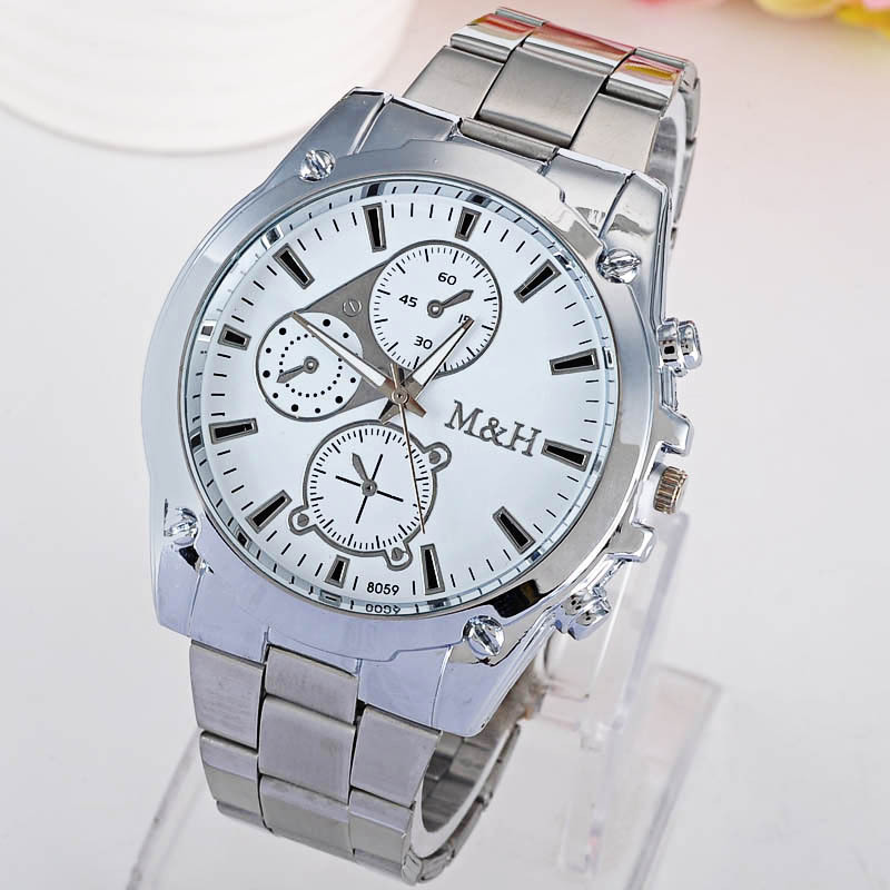 fine Plexiglass mirrorMen s watch (2-silver black)NHMM2003-2-silver black