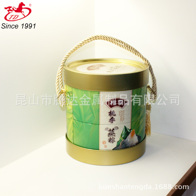 昆山 腾达 厂家直销 马口铁罐 圆形 粽子盒 可定做