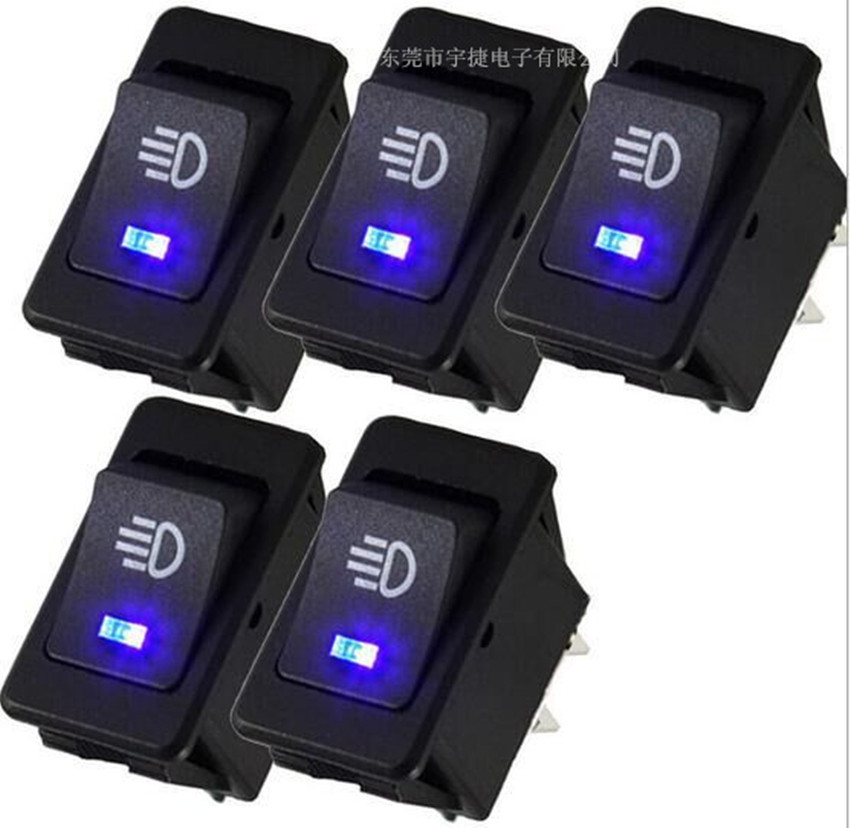 厂家直销  改装汽车开关 船型开关 四脚带灯 翘板开关  四脚带灯