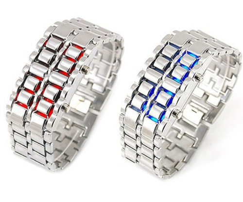 Super Cool Korean Version Chain LED Couple Watches Lava Electronic Watches with Big Dial