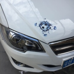 3D Football Car Sticker High-Definition Decal 3D Stereo Car Sticker Transparent Material More Realistic