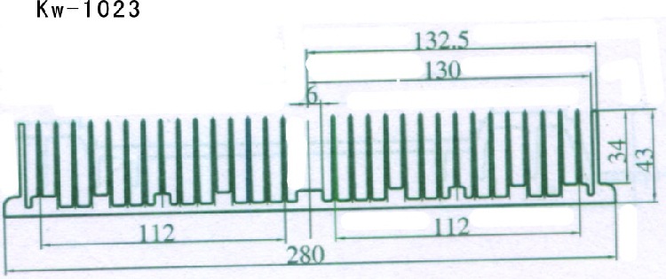宽度280mm,厚度43mm  插片散热器   河南河南电子散热器 铝型材