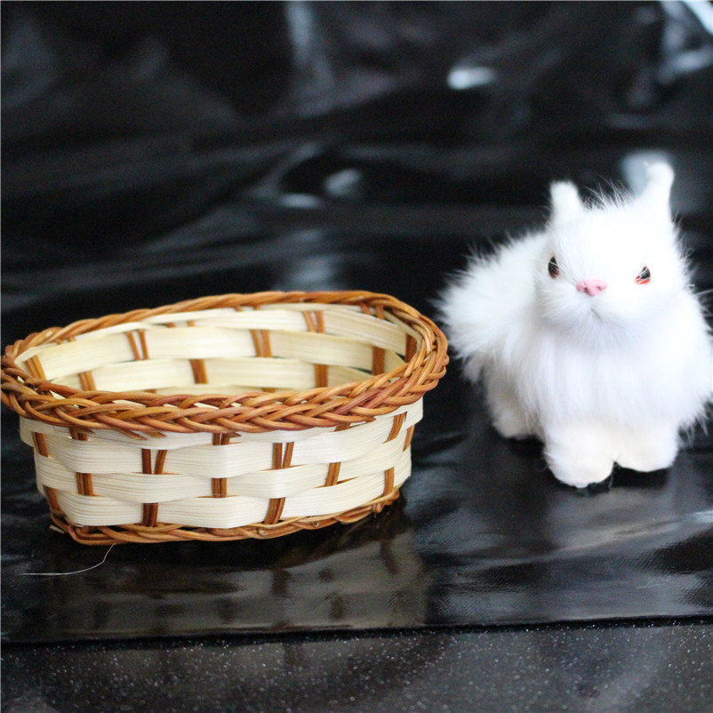 Muñeca de conejo de simulación niños novia regalo sala de estar escritorio decoración interior con marco pequeña muñeca de conejo blanco