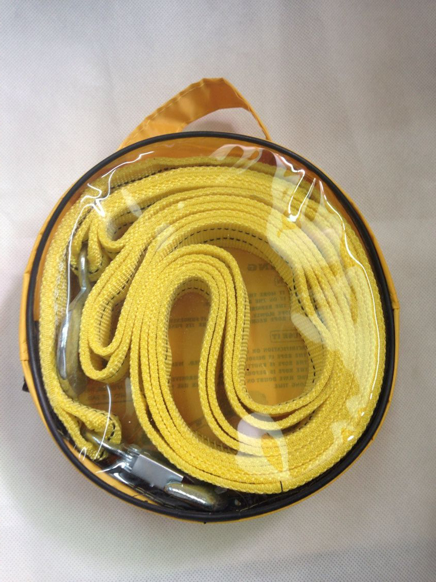 汽车强力拖车绳 4米5吨拖车绳 双层加厚拖车绳 4M5T拖车绳拖车带