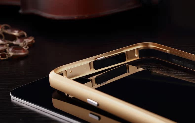 Luphie Aircraft Aluminum Metal Frame 9H Tempered Glass Back Cover Case with Kickstand for Samsung Galaxy Note 5 N9200