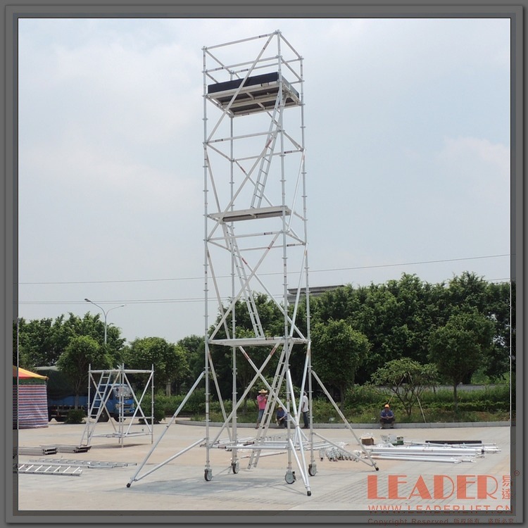 装饰工程脚手架 易达快装铝架 双宽标准型 9.5m工作高 可随意搭建