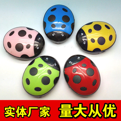 Factory wholesale Mini Cartoon Portable Coccinella Insert card MP3 gift Promotion motion Beetle player