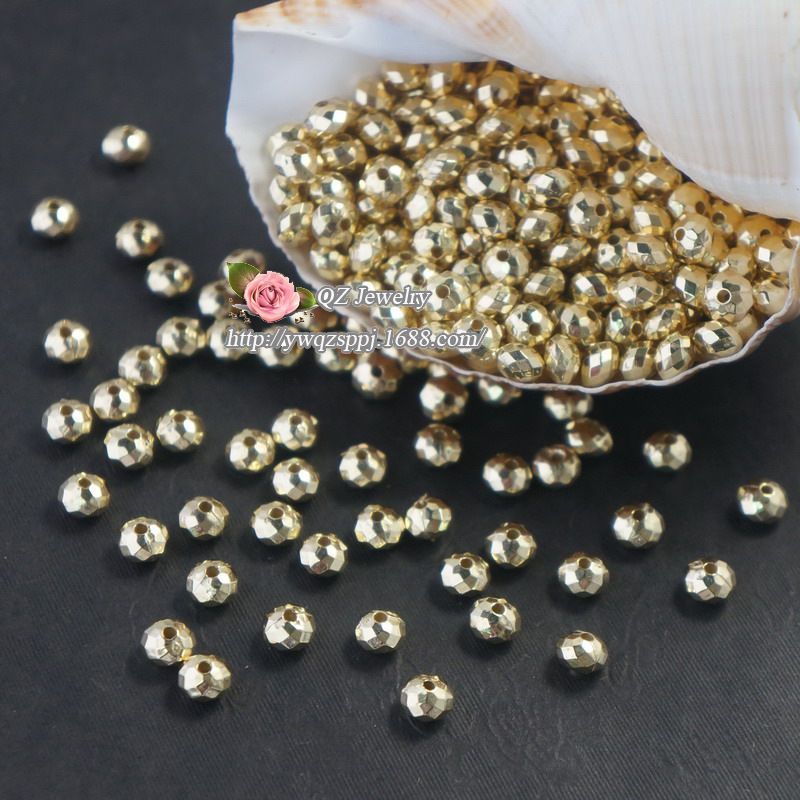 6mm gold electroplated three-dimensional square beads for luggage, shoe buckles, clothing electroplated beads and accessories wholesale square beads detail image 8