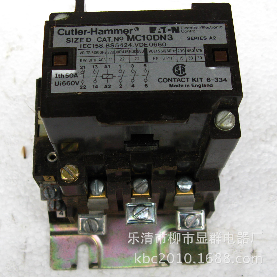 CUTLER HAMMER MC10DN3 EATON SIZE D 380VAC  Mvde0660