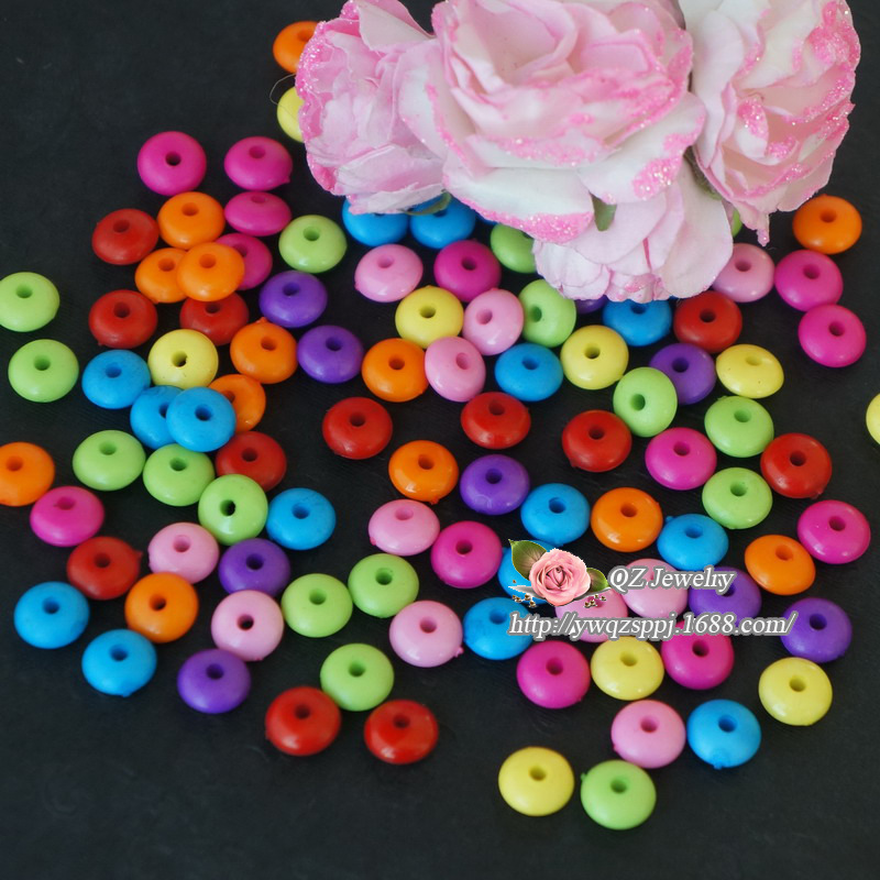 Children's diy handmade scattered beads, colorful candies, acrylic beads, necklace accessories, beaded toys, flying saucer beads detail image 3