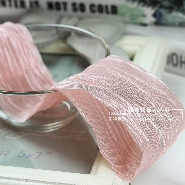 Impresión de la cinta arco regalo cuerda cinta plisada coreana accesorios de embalaje en stock al por mayor Corea del Sur cinta de poliéster