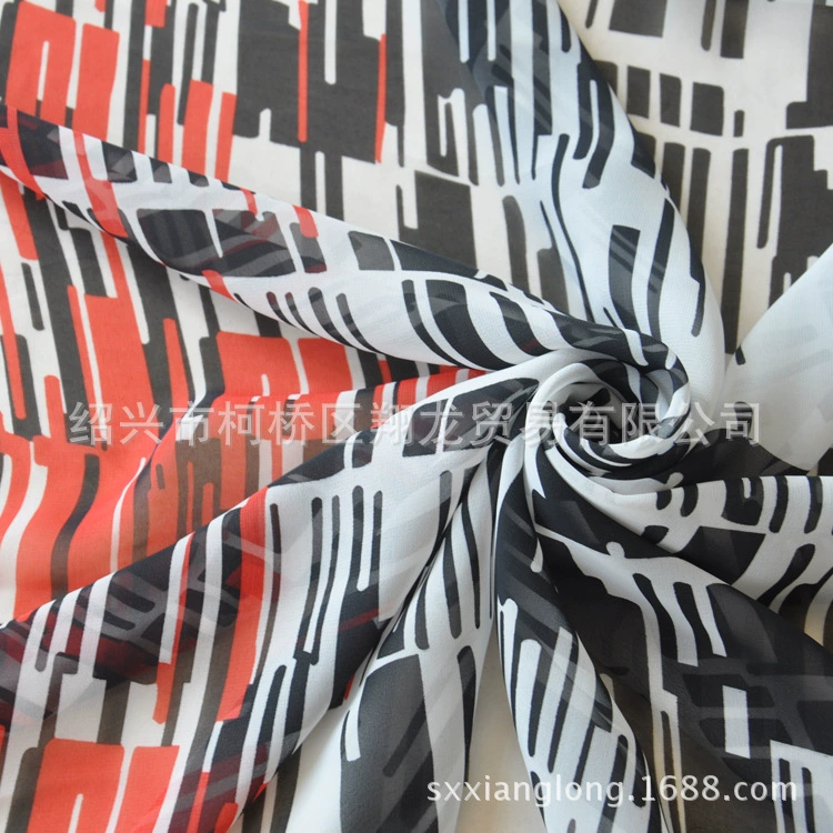 [Xianglong Print XL65] spot абстракция неправильная полосная стежка высокий скручивание шифон ткань