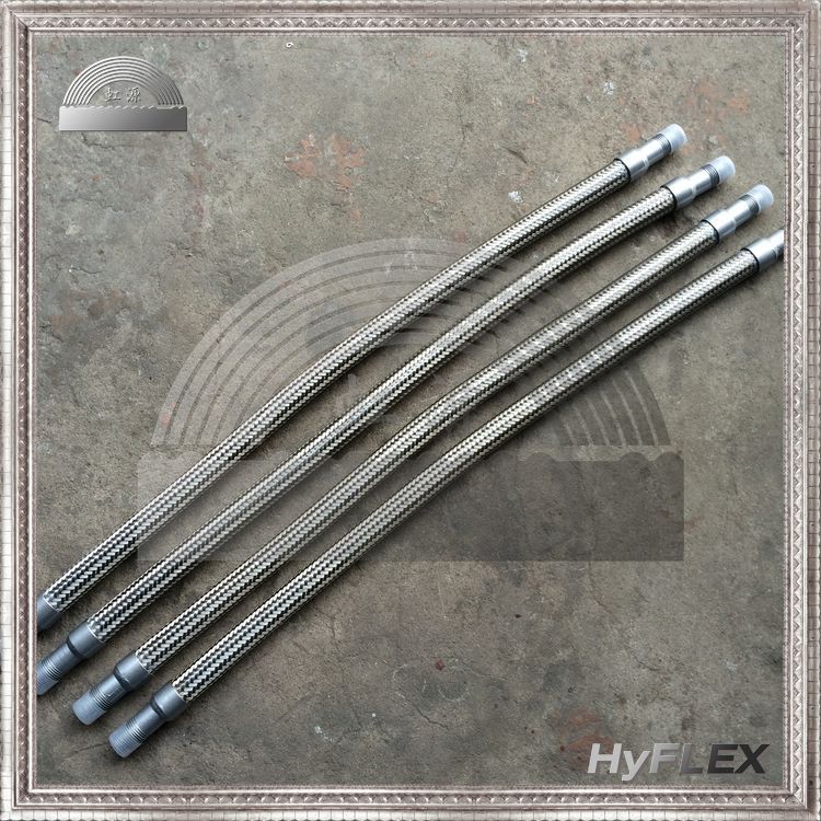 高压金属软管 不锈钢波纹软管 直管外丝螺纹连接 304 316L