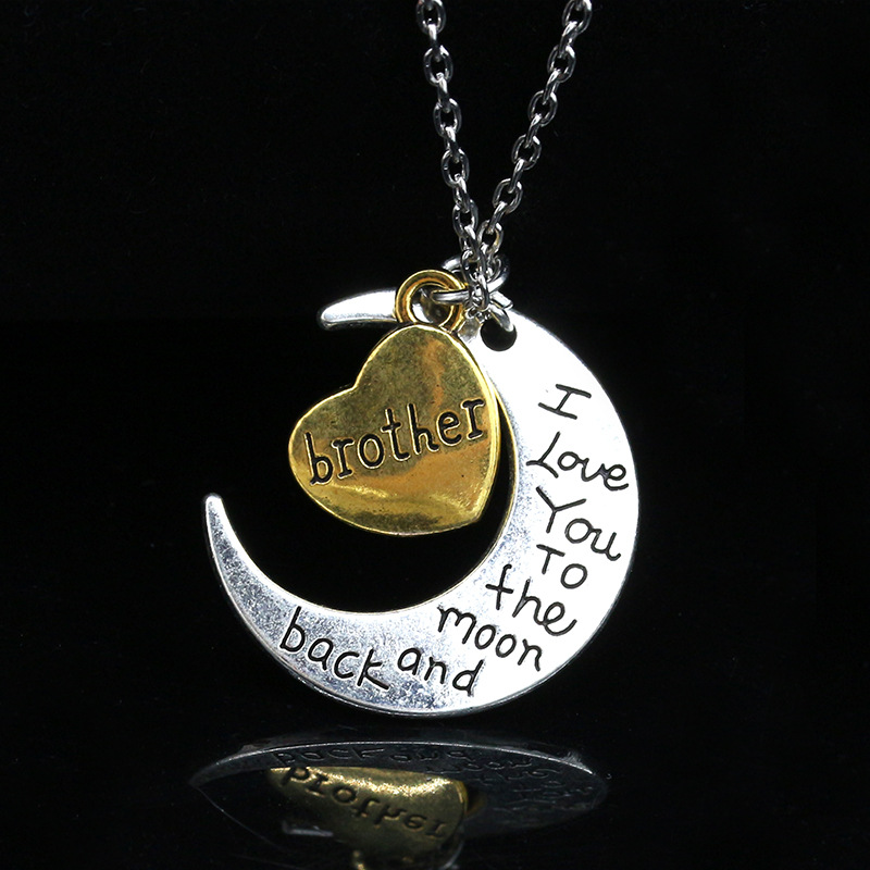 new moon love letters fashion trend alloy necklace  wholesale
