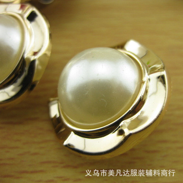 电镀金边镶半圆ABS纽扣