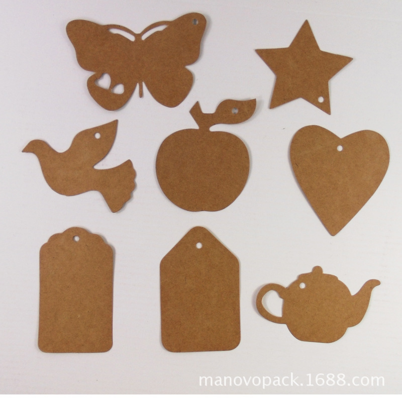 工厂定制服装玩具配件吊牌 蝴蝶小鸟五星爱心苹果房子吊牌