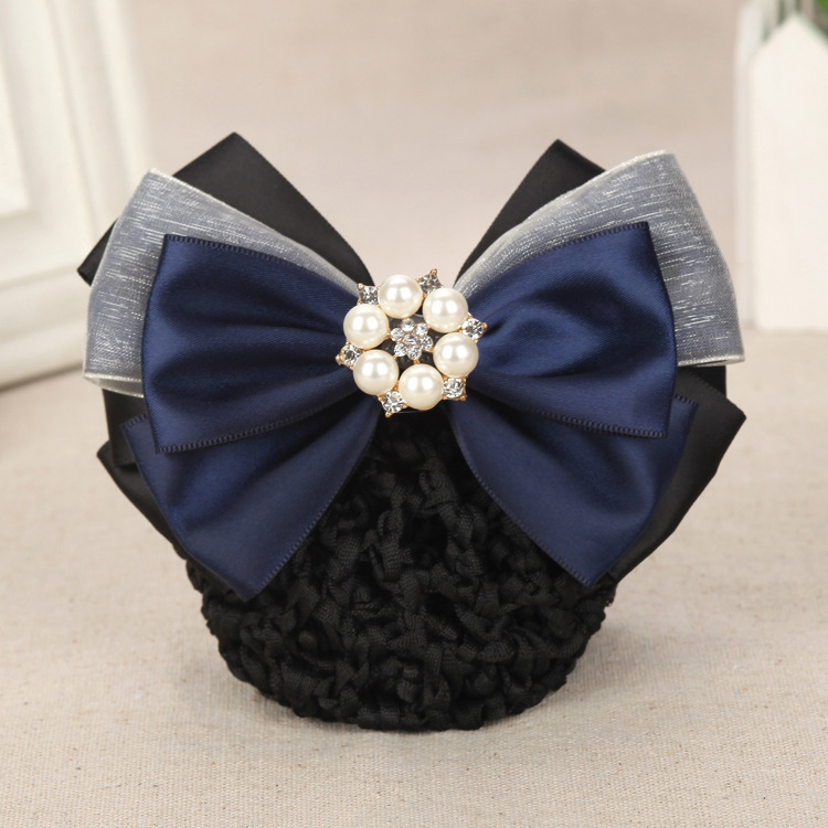 Hangsheng Professional Hair Salon Korean version pearl hair accessory Nurse Hair Net Bag Hotel Work hair clip pic 31