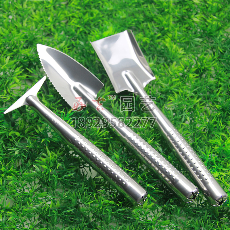 出口级全白钢 园艺三件套 盆景园艺工具   铲子 耙子 24套/箱