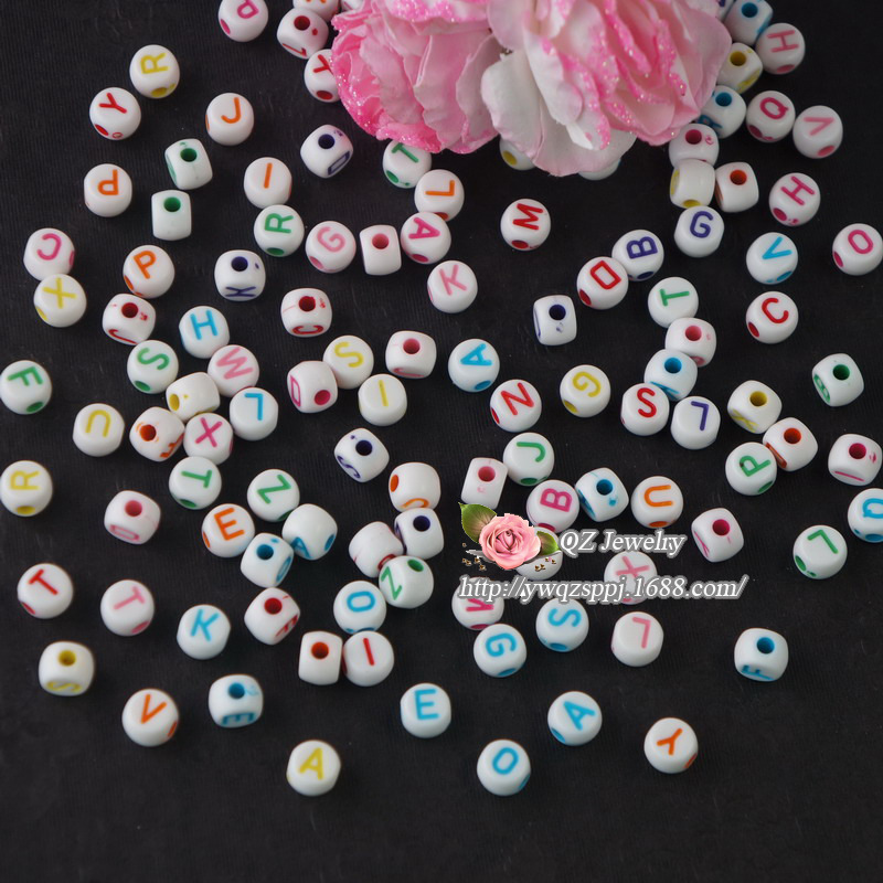 Children's diy bead stringing, handcrafted bead threading, acrylic educational English letter bead bracelet, bead stringing, loose beads detail image 4