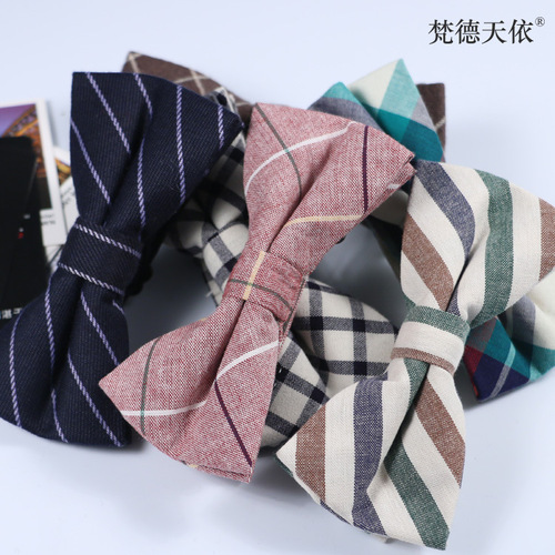 领结批发蝴蝶结男士领结韩版新郎结婚休闲格子英伦潮商务厂家