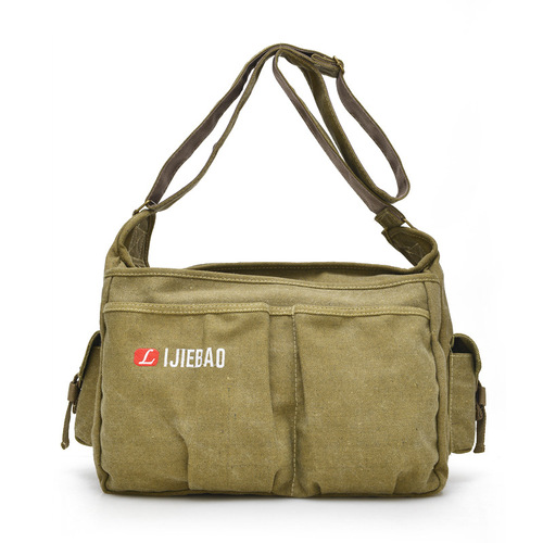 New Retro Canvas Men's Bag Large Single Shoulder Crossbody Bag Men's Bag Foreign Trade Export Large Tool Bag Manufacturer Bag