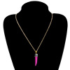 Accessory, multicoloured turquoise pendant, necklace, suitable for import, European style