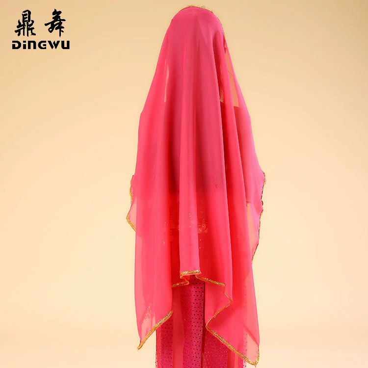 Children's Belly Dance Veil & Headdress Set, Chiffon or Sequin, 110×70 cm, One Size